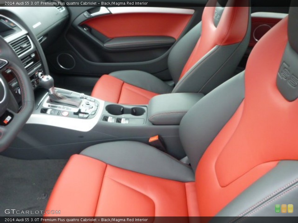 Black/Magma Red Interior Front Seat for the 2014 Audi S5 3.0T Premium Plus quattro Cabriolet #91077575