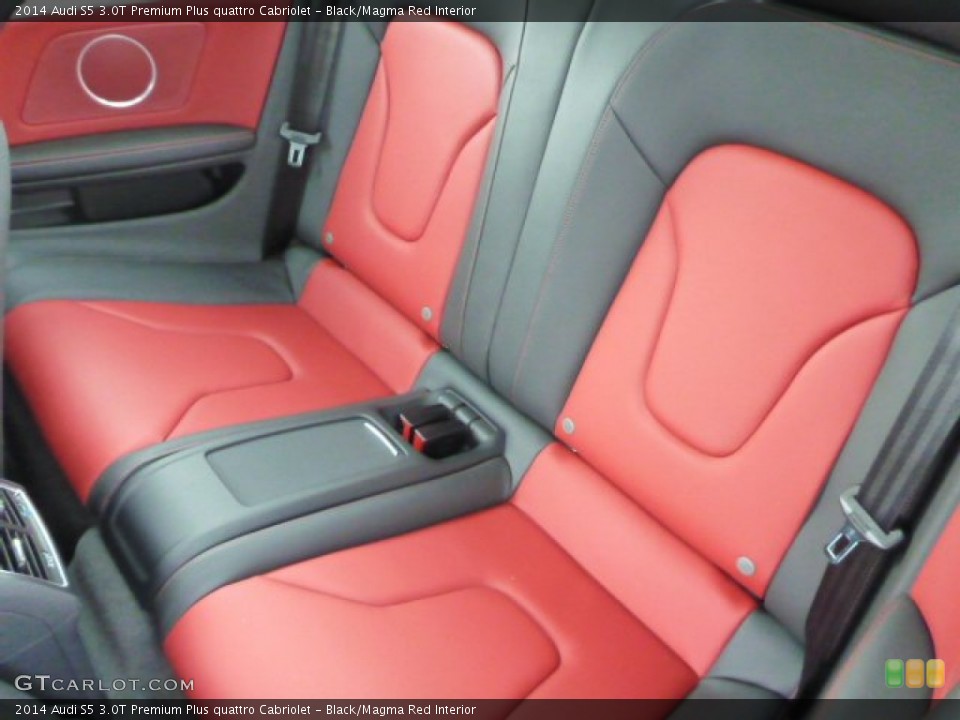Black/Magma Red Interior Rear Seat for the 2014 Audi S5 3.0T Premium Plus quattro Cabriolet #91077584