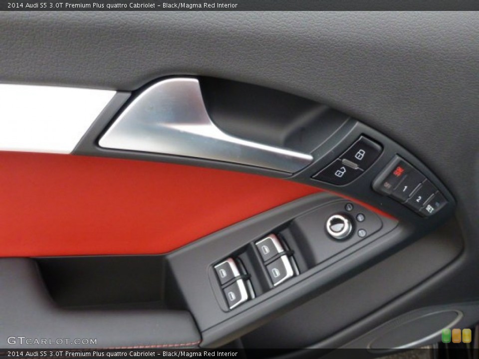 Black/Magma Red Interior Controls for the 2014 Audi S5 3.0T Premium Plus quattro Cabriolet #91077620