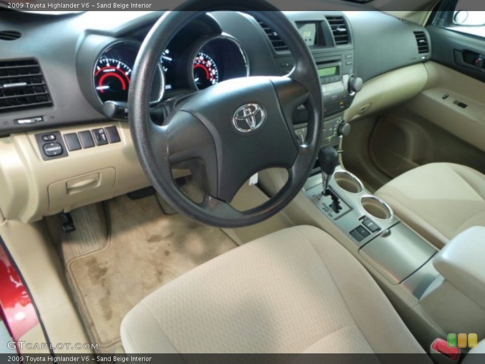Sand Beige Interior Photo for the 2009 Toyota Highlander V6 #91080590