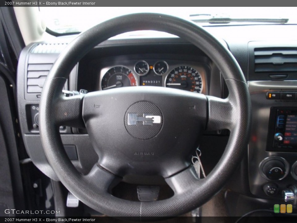 Ebony Black/Pewter Interior Steering Wheel for the 2007 Hummer H3 X #91086853