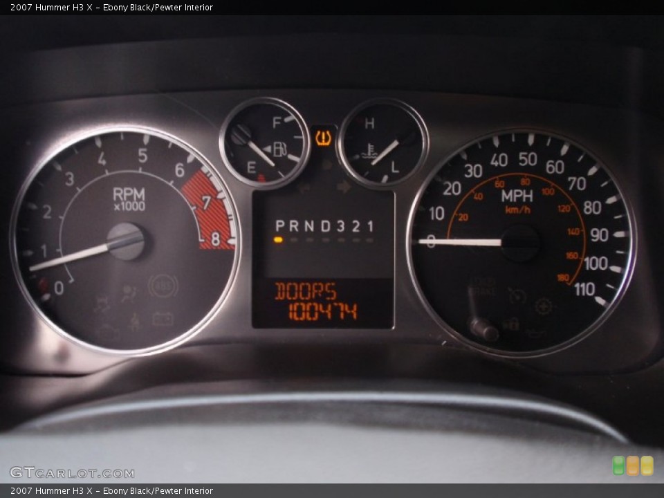 Ebony Black/Pewter Interior Gauges for the 2007 Hummer H3 X #91086873