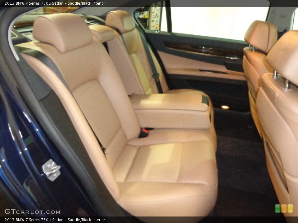 Saddle/Black Interior Rear Seat for the 2013 BMW 7 Series 750Li Sedan #91104791
