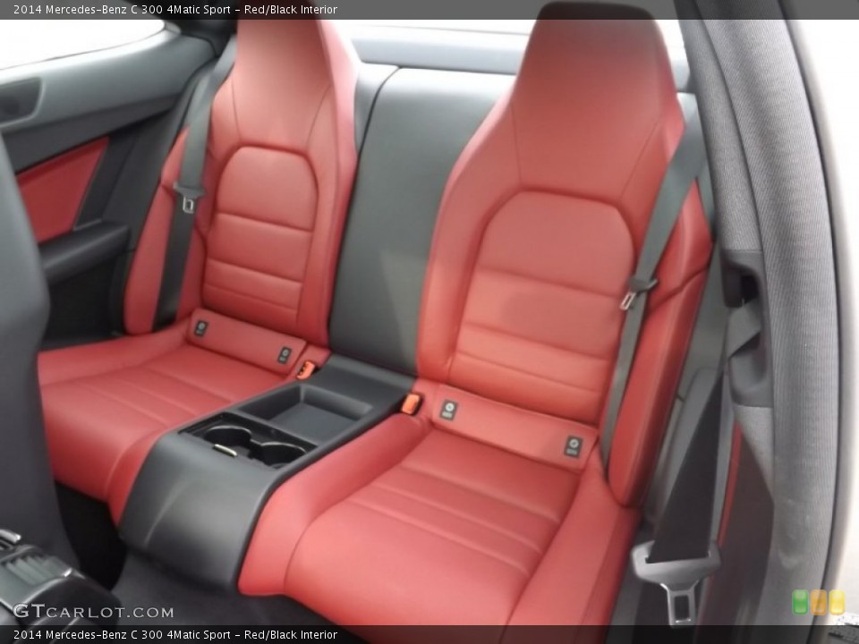 Red/Black Interior Rear Seat for the 2014 Mercedes-Benz C 300 4Matic Sport #91128779