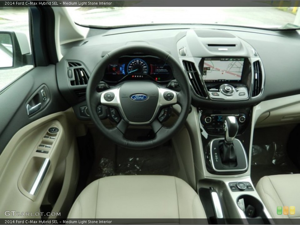 Medium Light Stone Interior Dashboard for the 2014 Ford C-Max Hybrid SEL #91131374