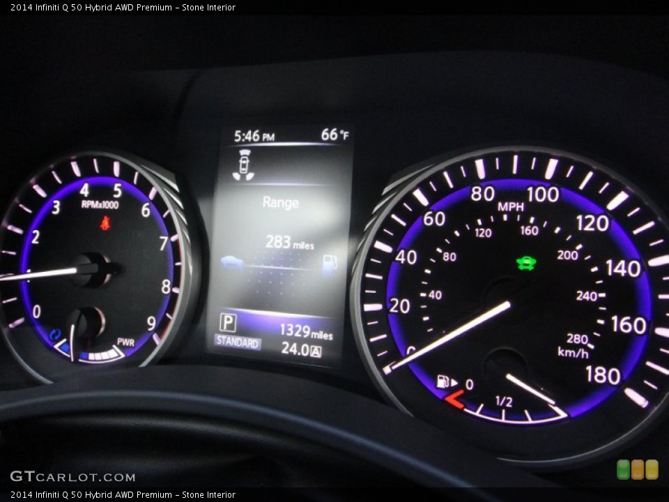 Stone Interior Gauges for the 2014 Infiniti Q 50 Hybrid AWD Premium #91136228
