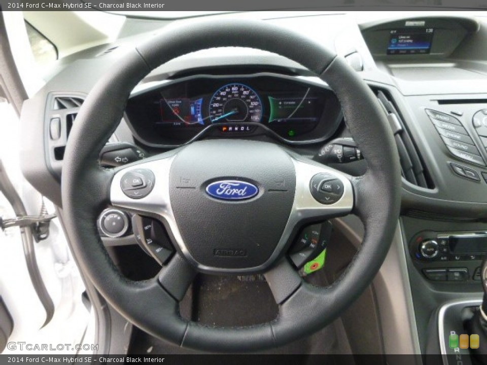 Charcoal Black Interior Steering Wheel for the 2014 Ford C-Max Hybrid SE #91139547