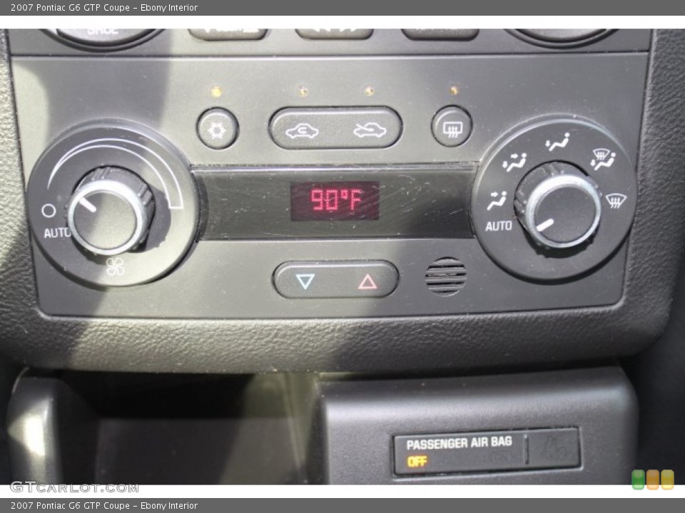 Ebony Interior Controls for the 2007 Pontiac G6 GTP Coupe #91153275