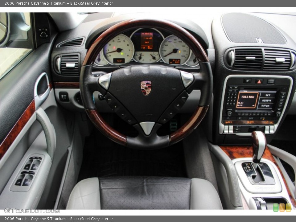 Black/Steel Grey Interior Steering Wheel for the 2006 Porsche Cayenne S Titanium #91157616