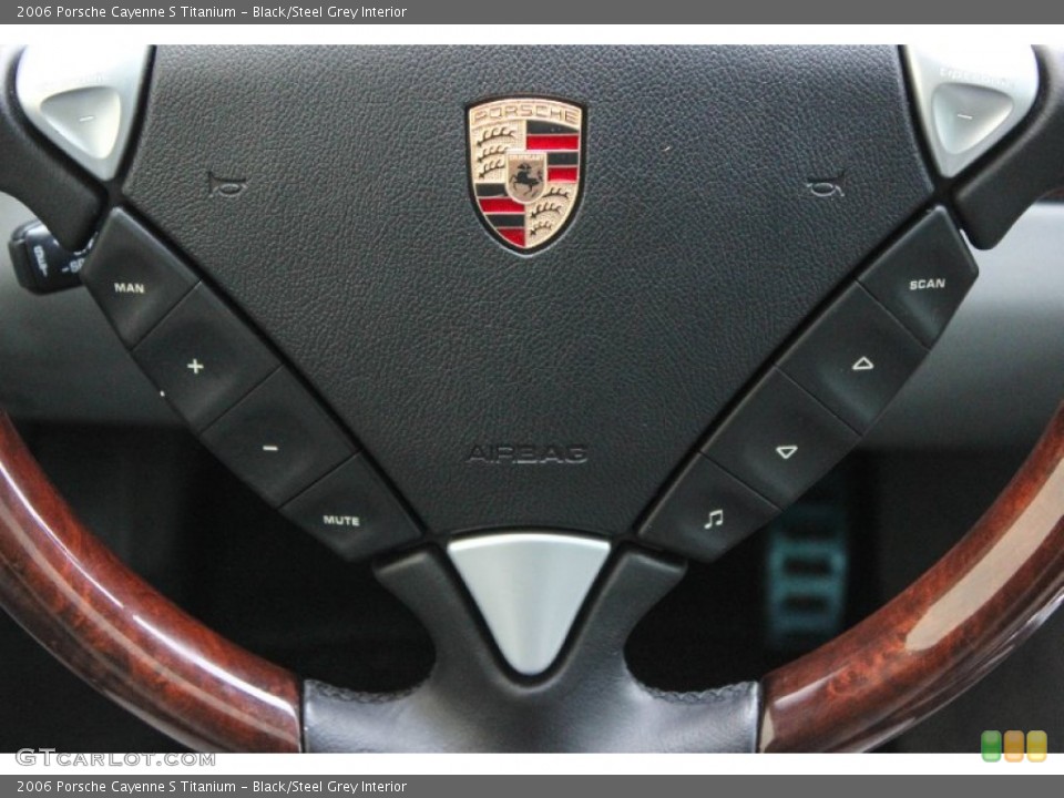 Black/Steel Grey Interior Steering Wheel for the 2006 Porsche Cayenne S Titanium #91157641