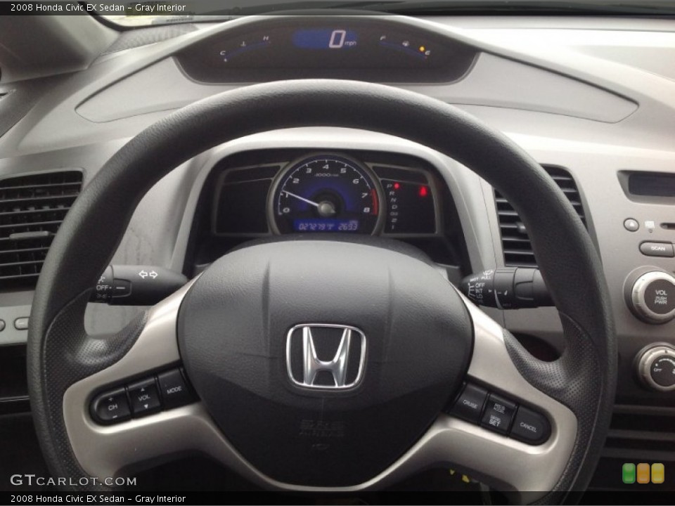 Gray Interior Steering Wheel for the 2008 Honda Civic EX Sedan #91162575