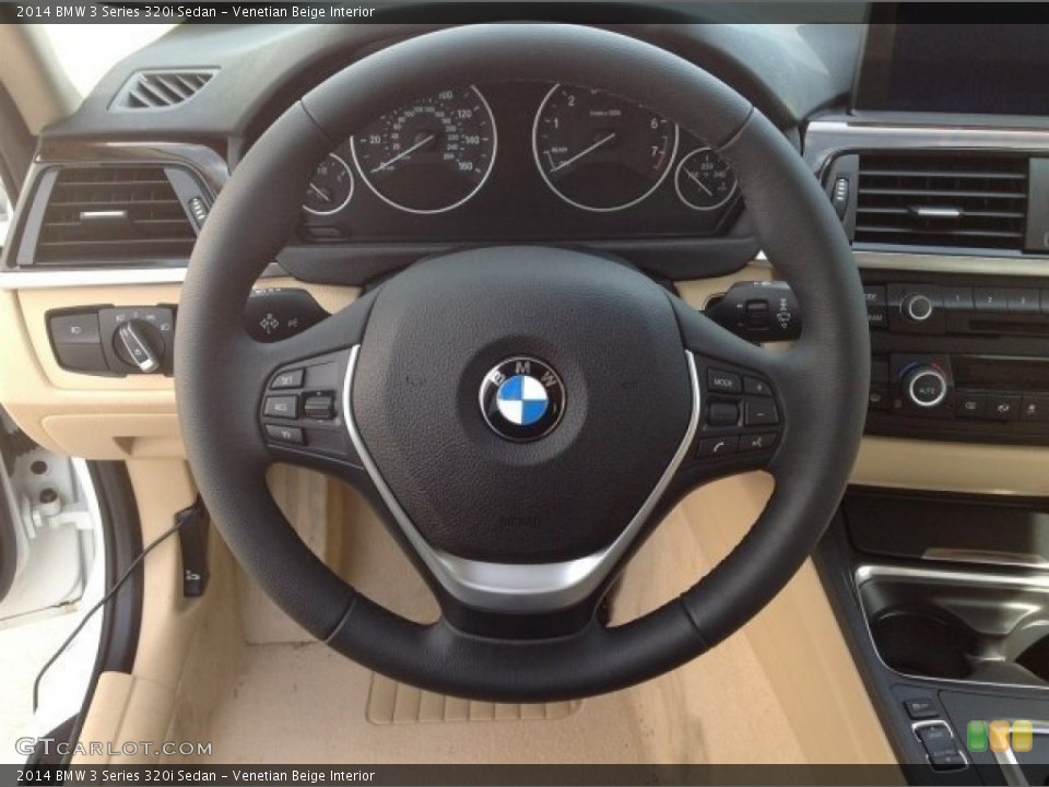 Venetian Beige Interior Steering Wheel for the 2014 BMW 3 Series 320i Sedan #91174249