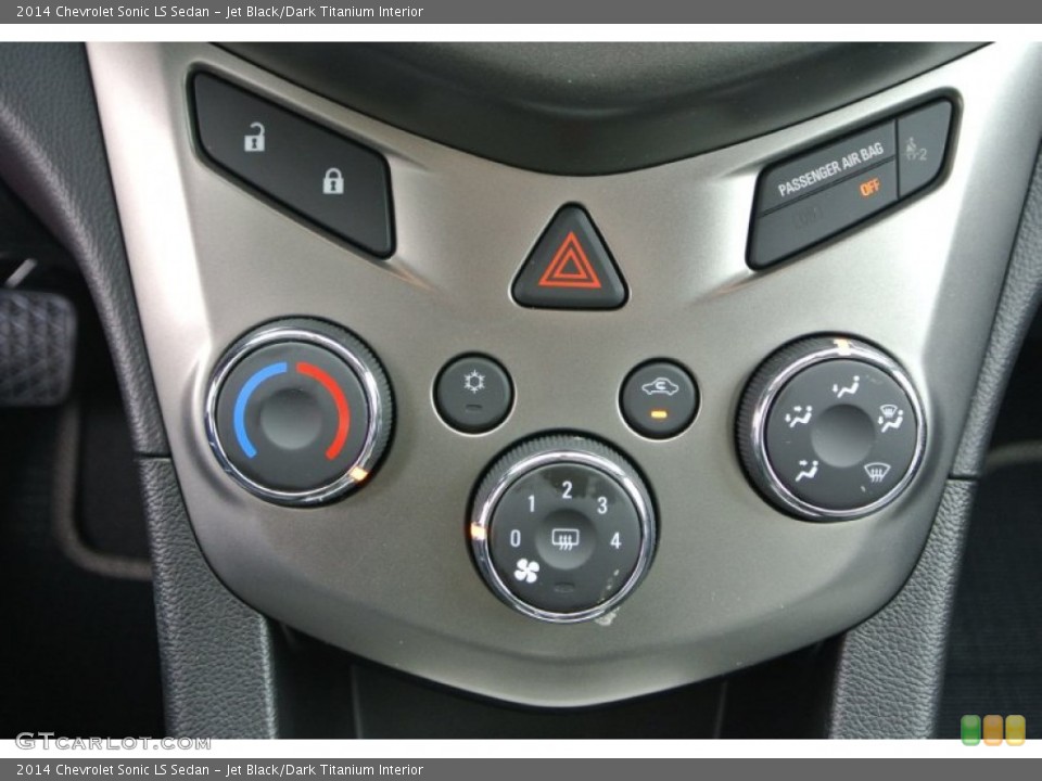Jet Black/Dark Titanium Interior Controls for the 2014 Chevrolet Sonic LS Sedan #91181790