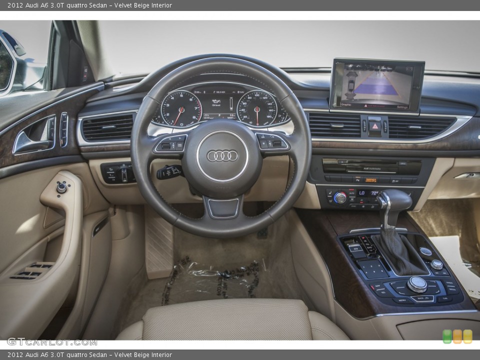 Velvet Beige Interior Dashboard for the 2012 Audi A6 3.0T quattro Sedan #91183435