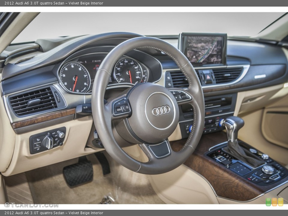 Velvet Beige Interior Dashboard for the 2012 Audi A6 3.0T quattro Sedan #91184140