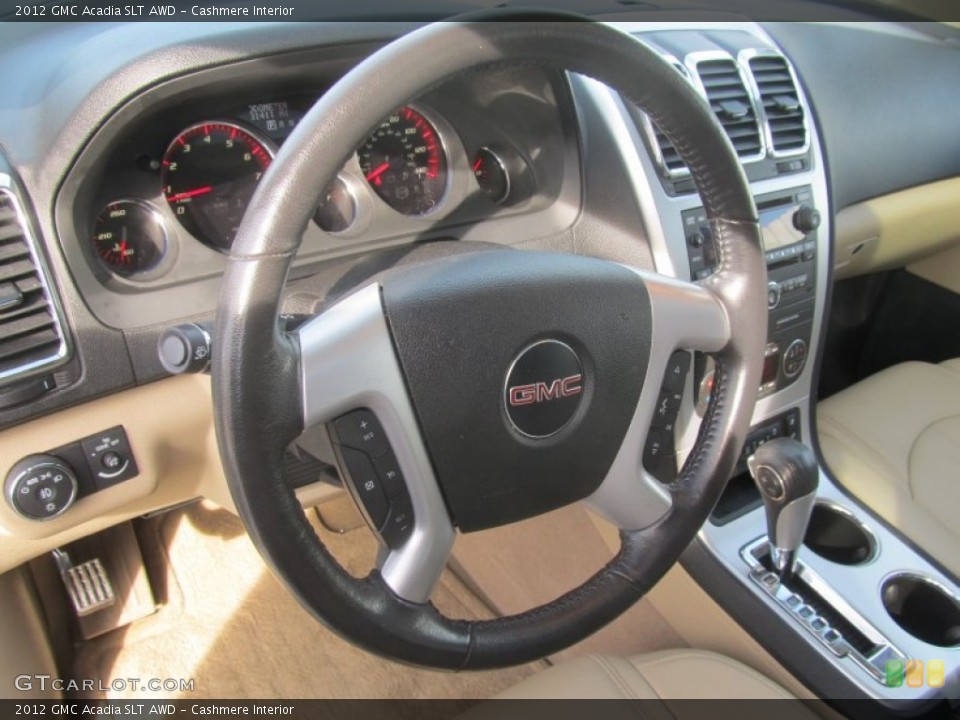 Cashmere Interior Steering Wheel for the 2012 GMC Acadia SLT AWD #91202233