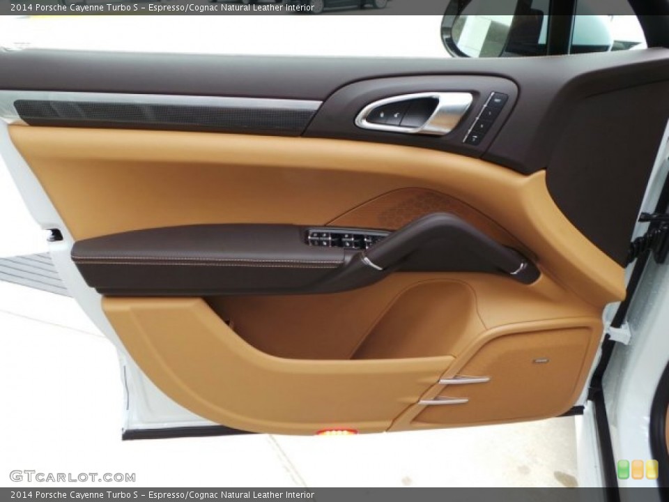 Espresso/Cognac Natural Leather Interior Door Panel for the 2014 Porsche Cayenne Turbo S #91210975