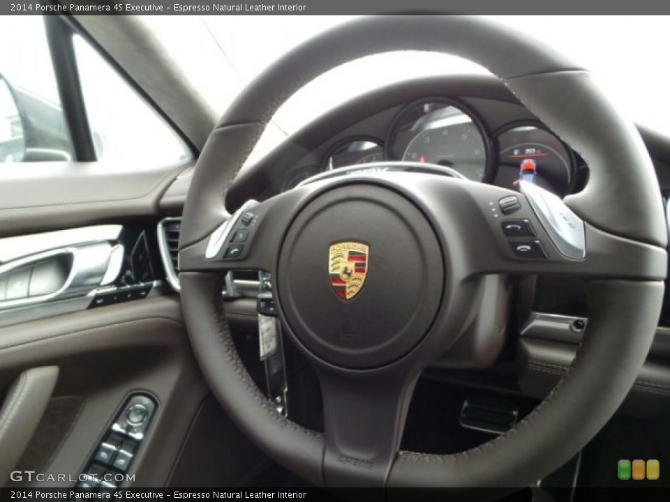 Espresso Natural Leather Interior Steering Wheel for the 2014 Porsche Panamera 4S Executive #91211515