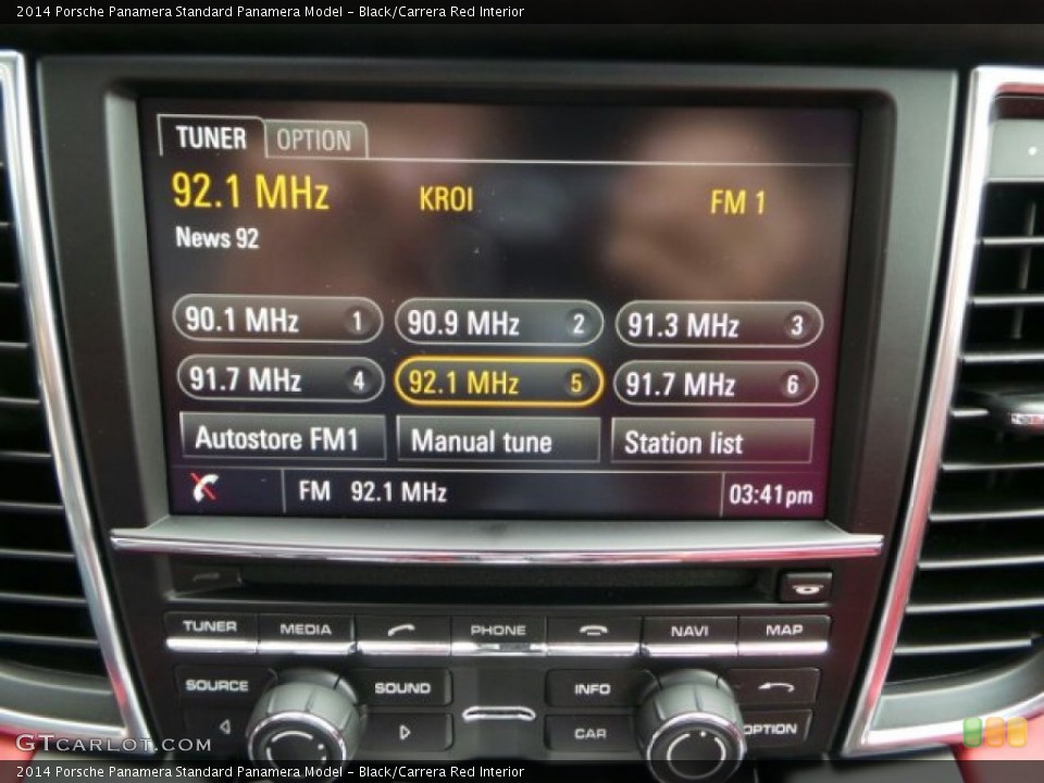 Black/Carrera Red Interior Controls for the 2014 Porsche Panamera  #91211818