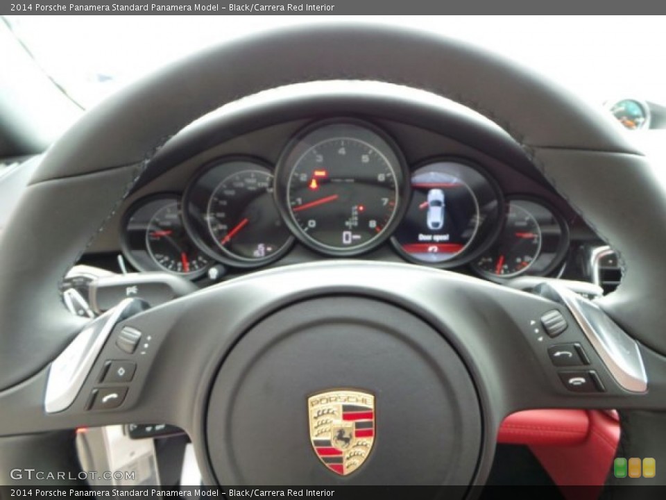 Black/Carrera Red Interior Steering Wheel for the 2014 Porsche Panamera  #91211856