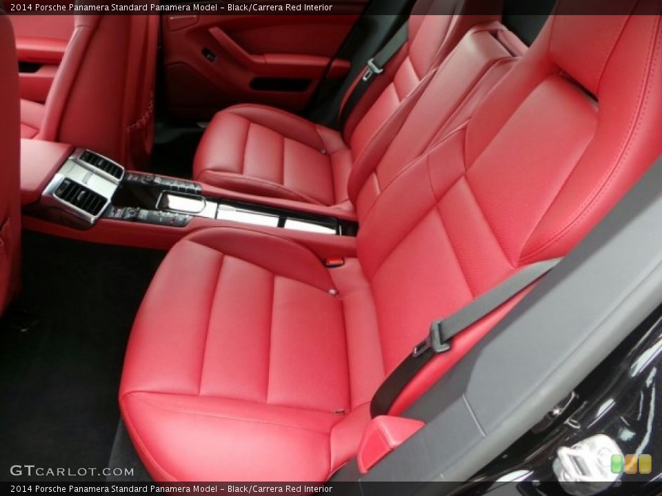 Black/Carrera Red Interior Rear Seat for the 2014 Porsche Panamera  #91211899