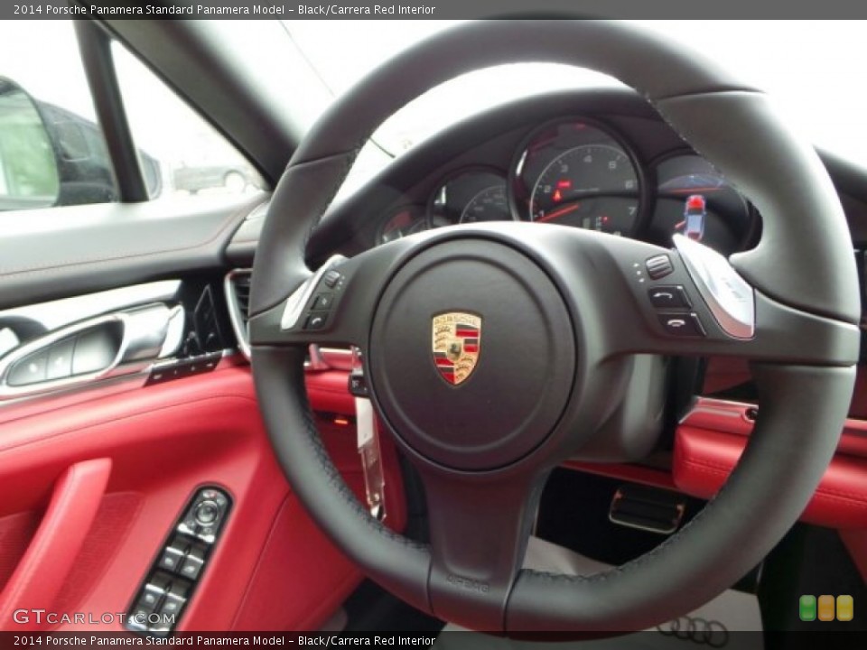 Black/Carrera Red Interior Steering Wheel for the 2014 Porsche Panamera  #91211956