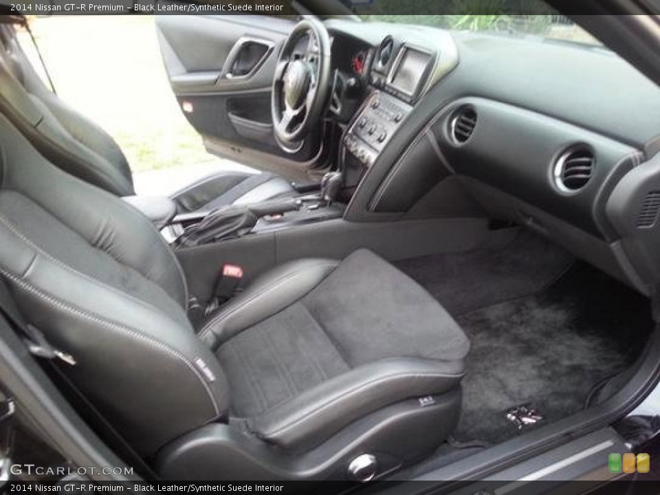 Black Leather/Synthetic Suede Interior Front Seat for the 2014 Nissan GT-R Premium #91215520