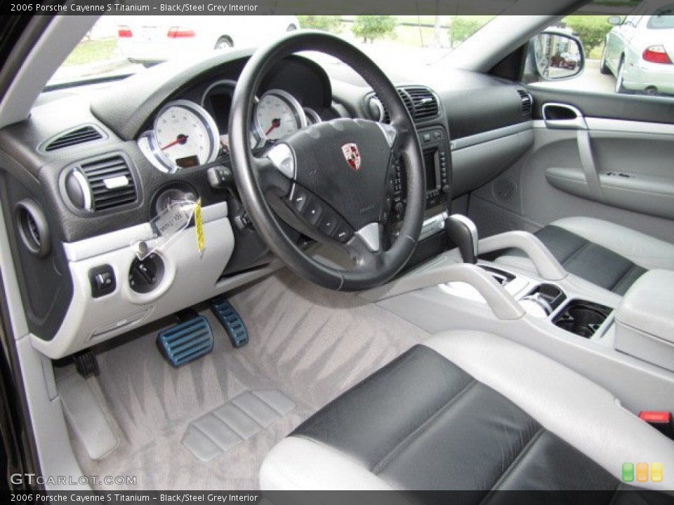 Black/Steel Grey 2006 Porsche Cayenne Interiors