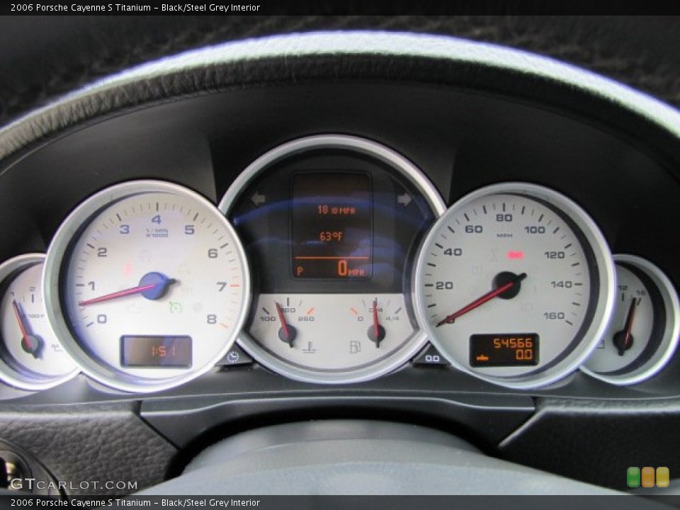 Black/Steel Grey Interior Gauges for the 2006 Porsche Cayenne S Titanium #91228804