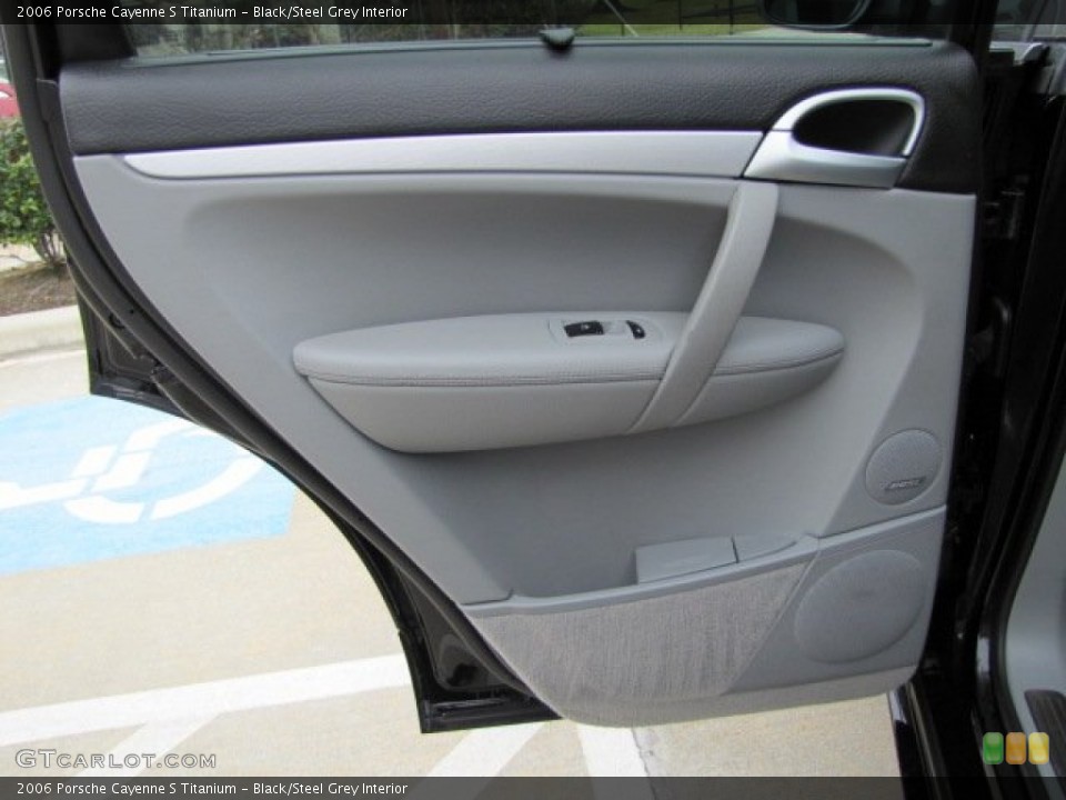 Black/Steel Grey Interior Door Panel for the 2006 Porsche Cayenne S Titanium #91229536