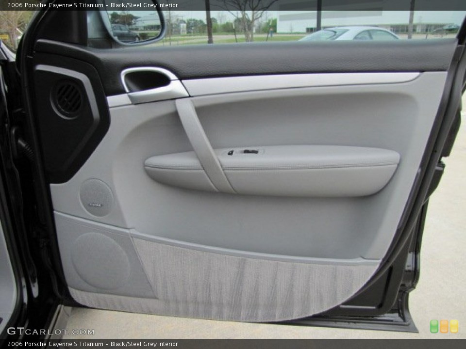 Black/Steel Grey Interior Door Panel for the 2006 Porsche Cayenne S Titanium #91229593