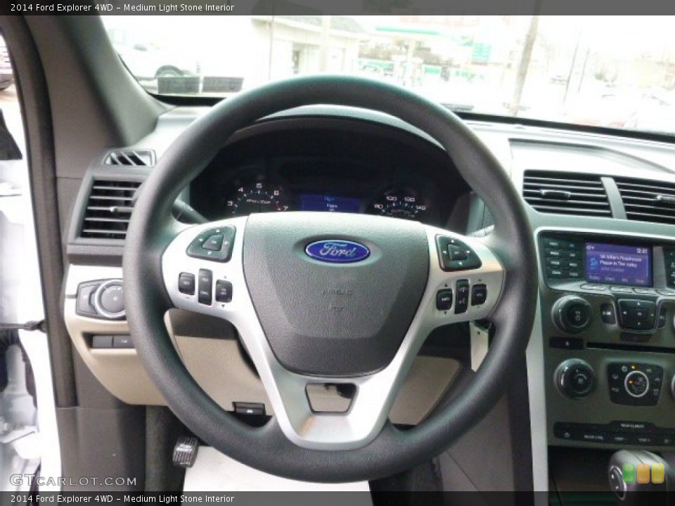 Medium Light Stone Interior Steering Wheel for the 2014 Ford Explorer 4WD #91292897