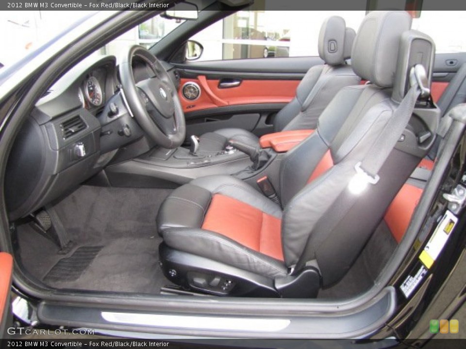 Fox Red/Black/Black Interior Front Seat for the 2012 BMW M3 Convertible #91308234