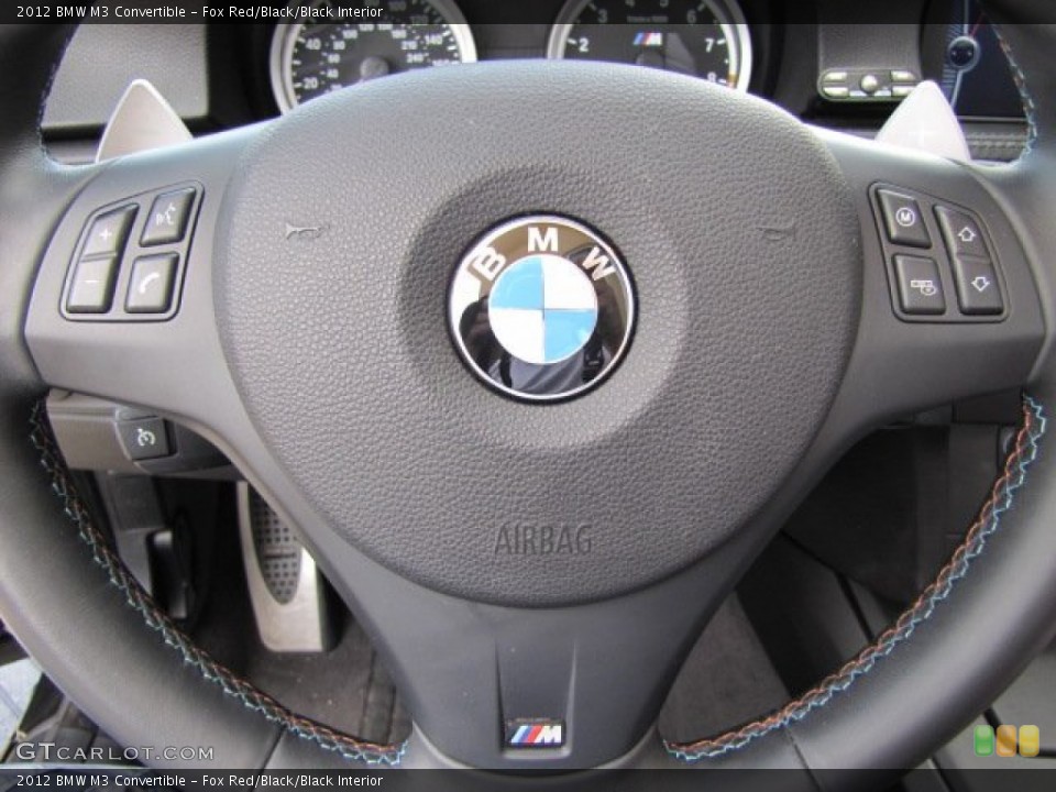Fox Red/Black/Black Interior Steering Wheel for the 2012 BMW M3 Convertible #91308645