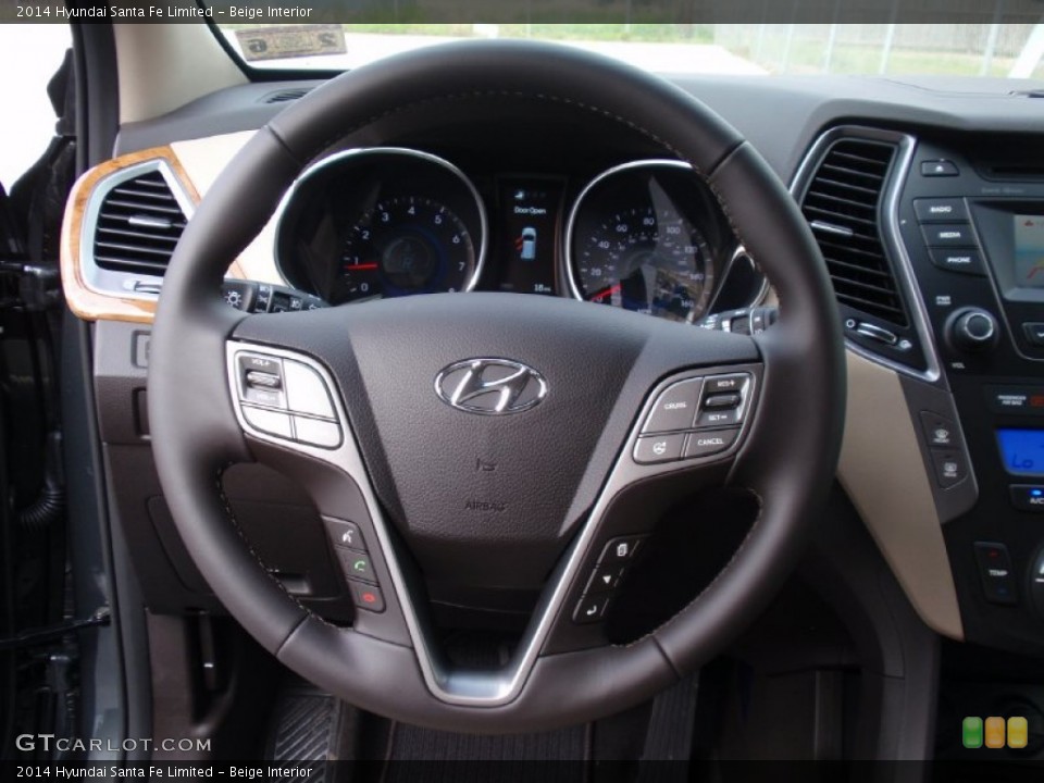 Beige Interior Steering Wheel for the 2014 Hyundai Santa Fe Limited #91311348