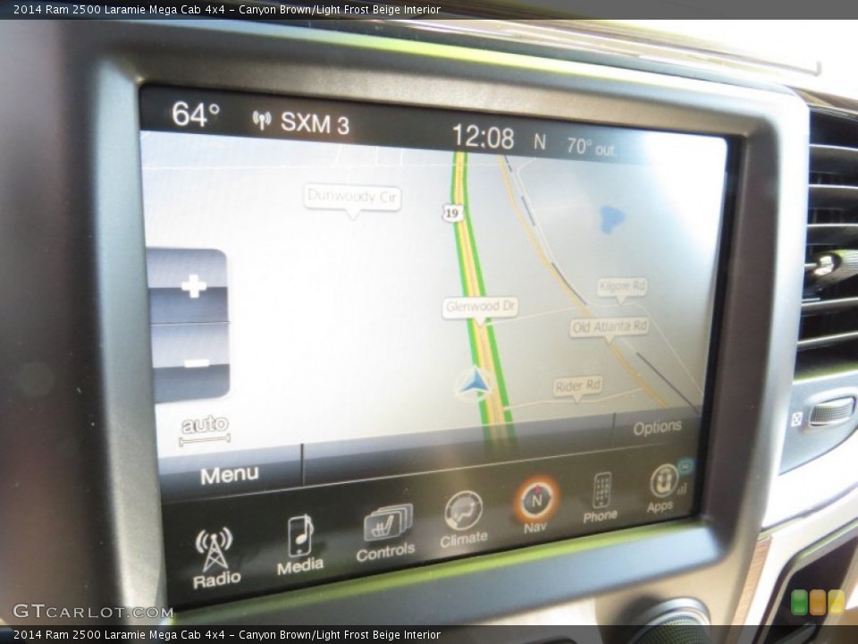 Canyon Brown/Light Frost Beige Interior Navigation for the 2014 Ram 2500 Laramie Mega Cab 4x4 #91317996