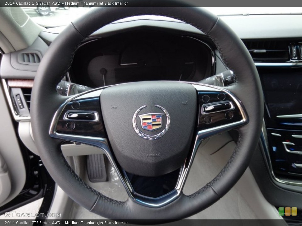Medium Titanium/Jet Black Interior Steering Wheel for the 2014 Cadillac CTS Sedan AWD #91320604