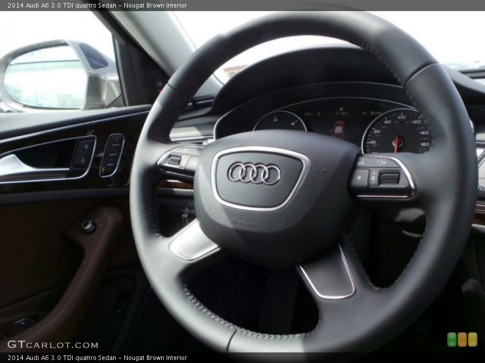 Nougat Brown Interior Steering Wheel for the 2014 Audi A6 3.0 TDI quattro Sedan #91336942