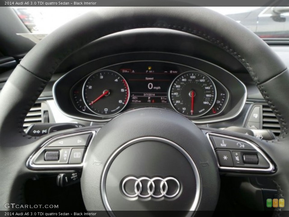 Black Interior Steering Wheel for the 2014 Audi A6 3.0 TDI quattro Sedan #91337603