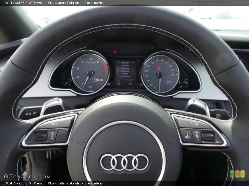 Black Interior Steering Wheel for the 2014 Audi S5 3.0T Premium Plus quattro Cabriolet #91339574