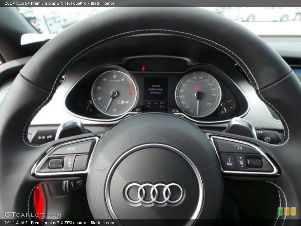 Black Interior Steering Wheel for the 2014 Audi S4 Premium plus 3.0 TFSI quattro #91341617