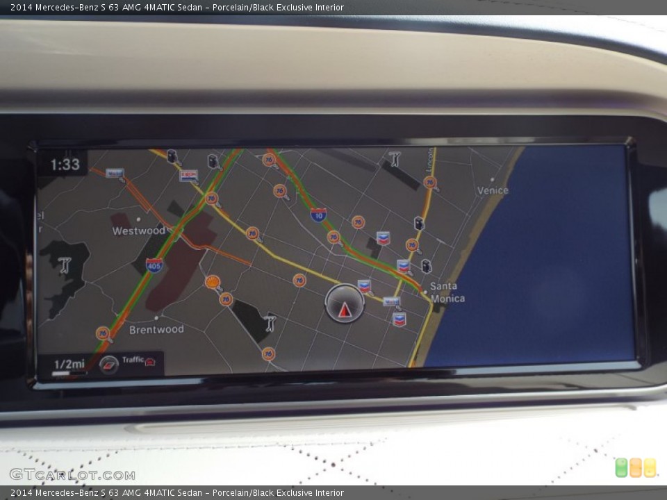 Porcelain/Black Exclusive Interior Navigation for the 2014 Mercedes-Benz S 63 AMG 4MATIC Sedan #91341686