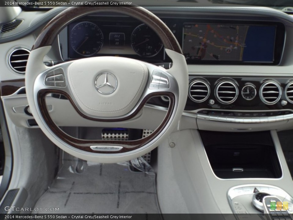 Crystal Grey/Seashell Grey Interior Dashboard for the 2014 Mercedes-Benz S 550 Sedan #91342412