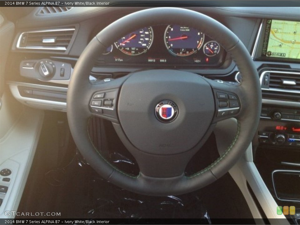 Ivory White/Black Interior Steering Wheel for the 2014 BMW 7 Series ALPINA B7 #91350915