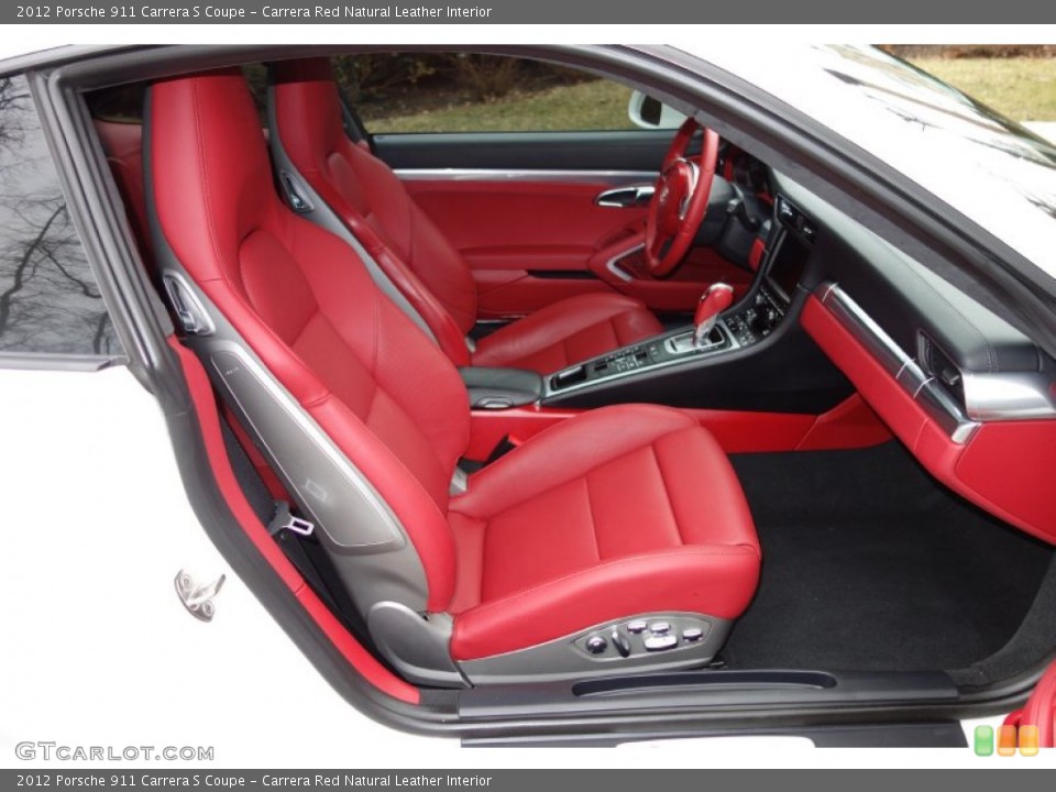 Carrera Red Natural Leather Interior Front Seat for the 2012 Porsche 911 Carrera S Coupe #91372036
