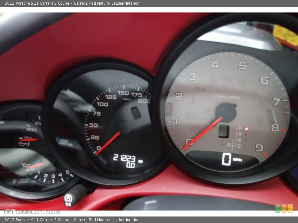 Carrera Red Natural Leather Interior Gauges for the 2012 Porsche 911 Carrera S Coupe #91372180