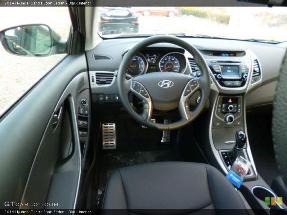 Black Interior Dashboard for the 2014 Hyundai Elantra Sport Sedan #91378246