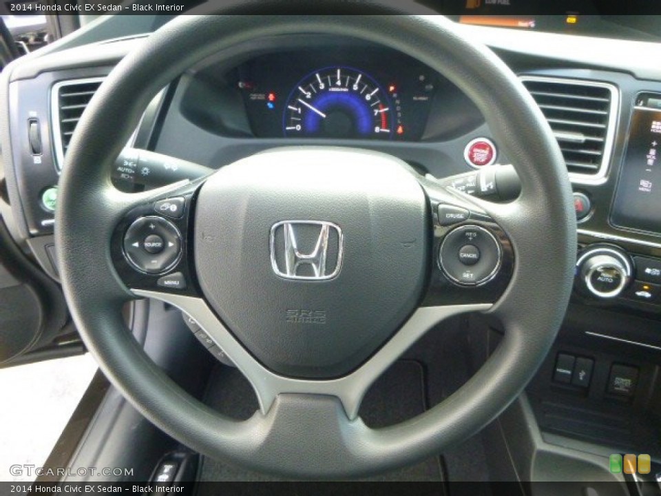 Black Interior Steering Wheel for the 2014 Honda Civic EX Sedan #91378315