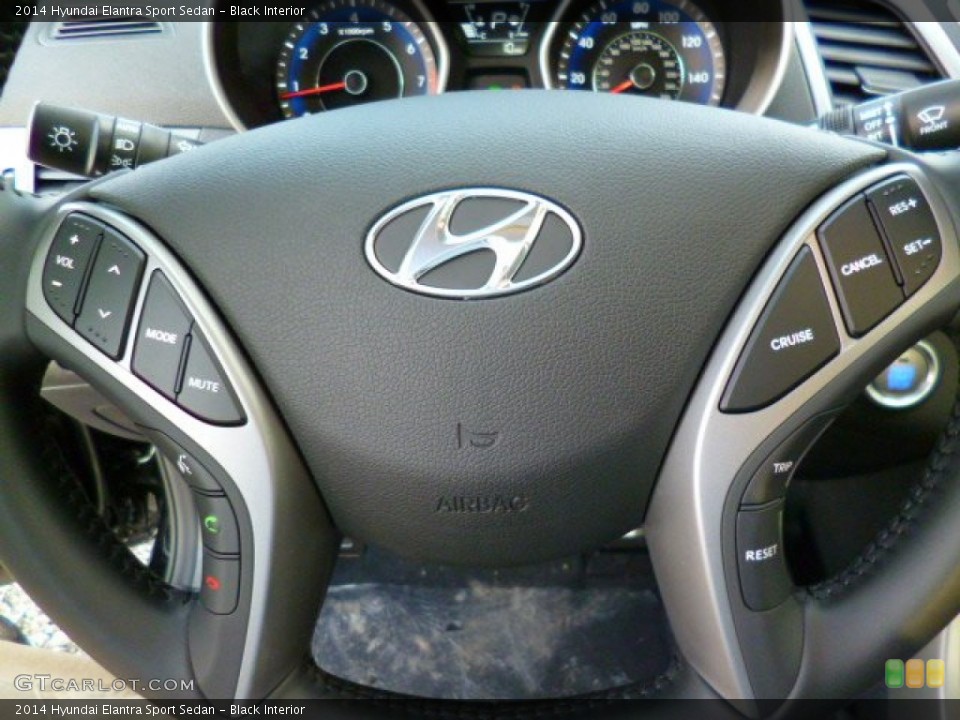 Black Interior Steering Wheel for the 2014 Hyundai Elantra Sport Sedan #91378321