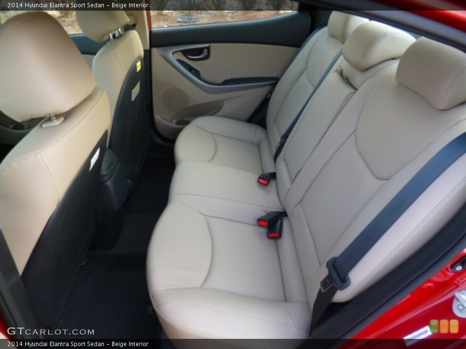 Beige Interior Rear Seat for the 2014 Hyundai Elantra Sport Sedan #91378617